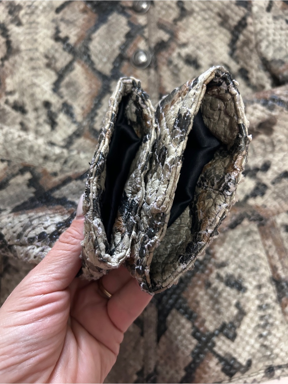 GUESS Melania Python Faux-Leather Jacket- snakeskin pattern - Picture 8 of 10